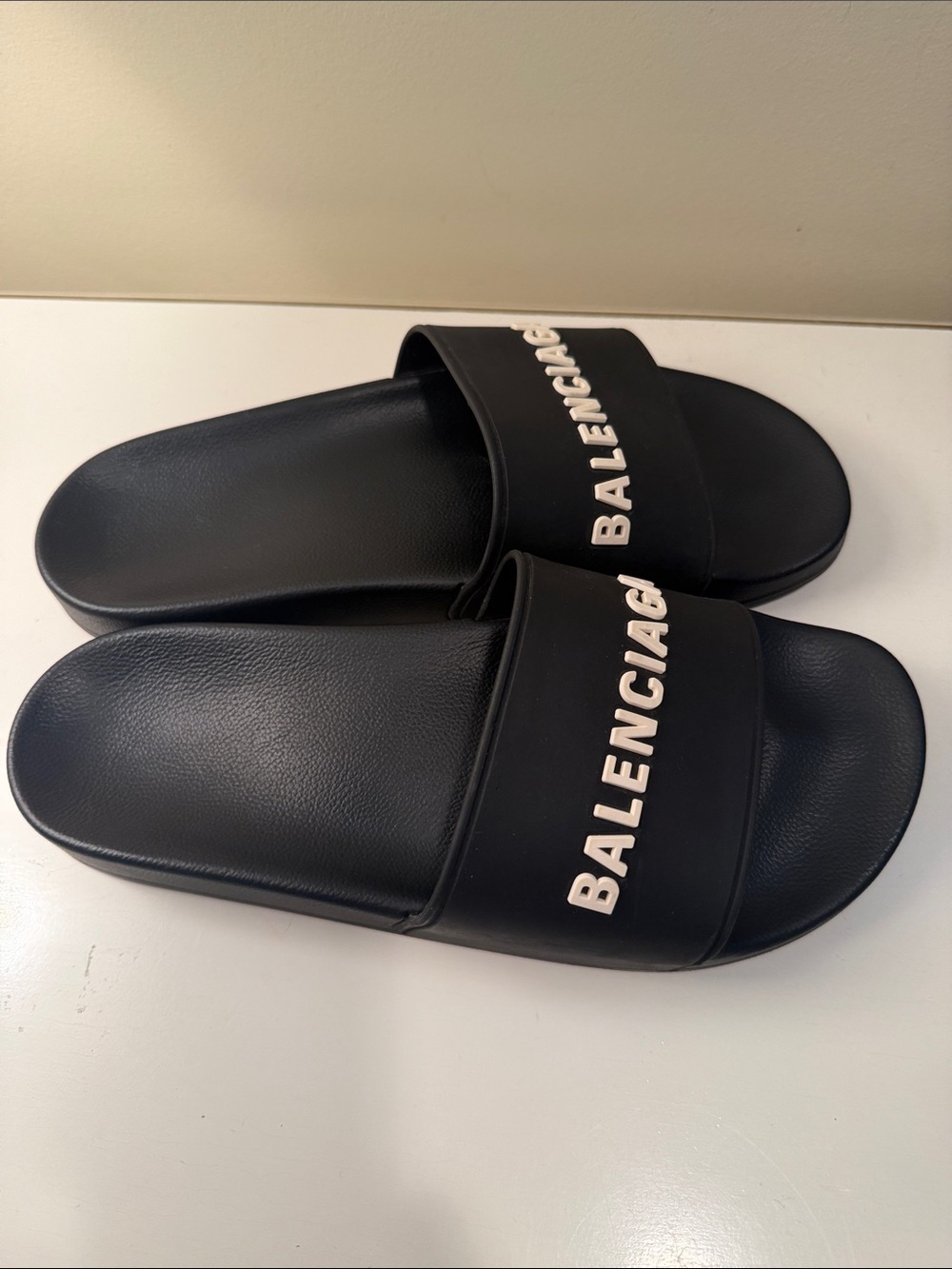 Balenciaga Pool Slides – Men’s Black/White Logo | Size EU 40 / US 7 - Picture 6 of 10
